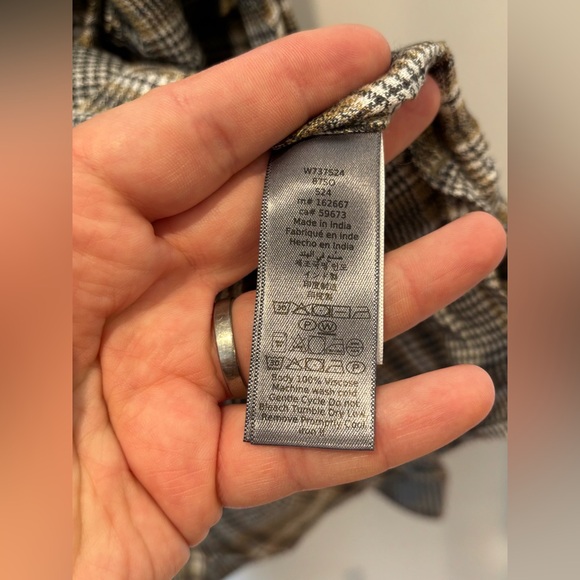 $248 NWT John Varvatos Cole Shirt Men's XXL 2XL Button Down Tan Plaid Mauvewood - Picture 4 of 12